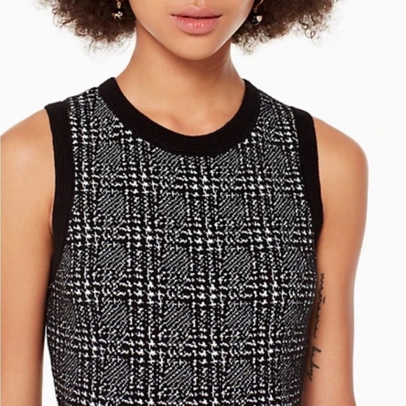 Kate Spade Houndstooth Plaid Sweater Dress Size Small - Picture 3 of 12